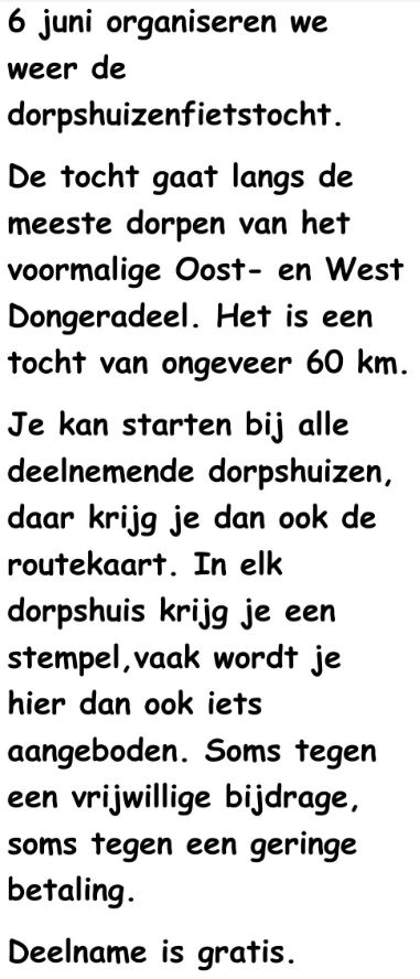Dorpshuizen fietstocht tekst